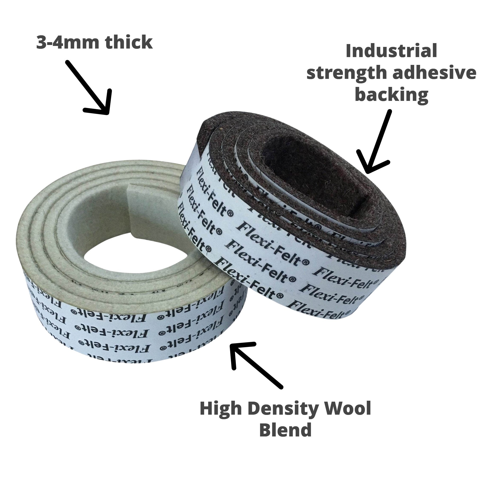 Industrial Strength Adhesive Felt Roll (25mm x 914mm)